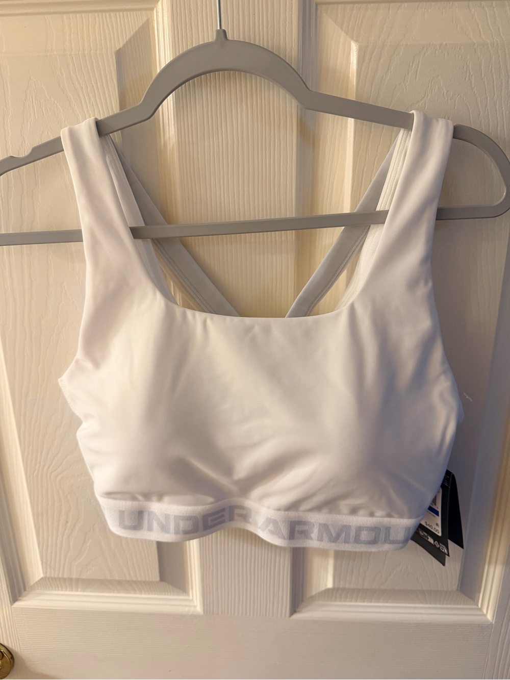 Under Armour White Padded Racerback Sports Bra